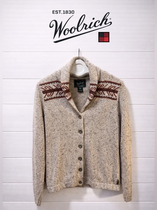 Woolrich Sweaters - WOOLRICH Vintage Beige Knit Cardigan Size S